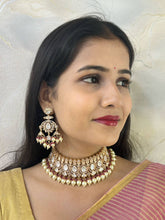 Sasha Rose Gold Finish Zircon And Polki Choker Necklace With Tikka